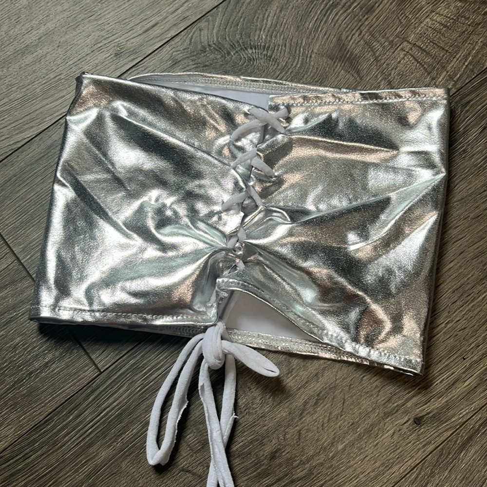 Silver tube top